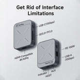 Hagibis Magnetic USB C Hub Type-C Multiport Adapter Docking Station 4K HDMI 100W PD For Macbook iPhone 17/16 Pro Thunderbolt 4